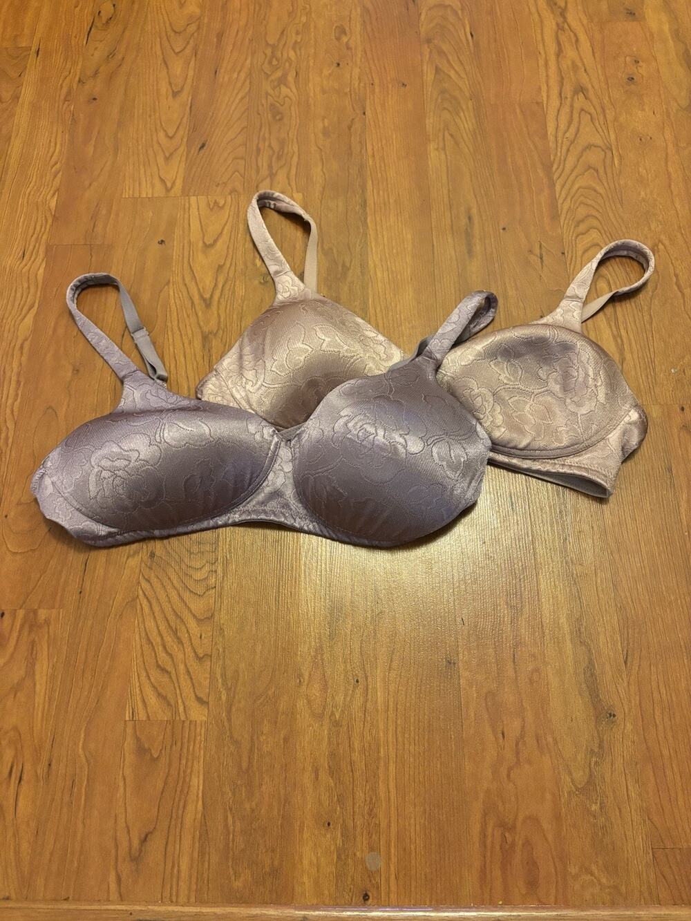 Vanity Fair Vintage Lot of 2 Bras 80s pink & Purple Comfy size 36C